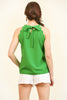 Scalloped Halter Tie Top - Kelly Green