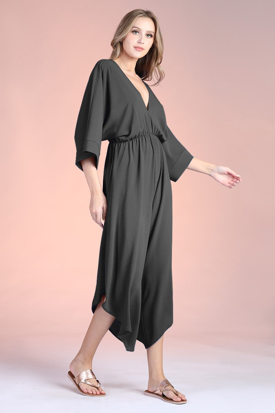 Nice to Meet You Kimono Jumpsuit | Black