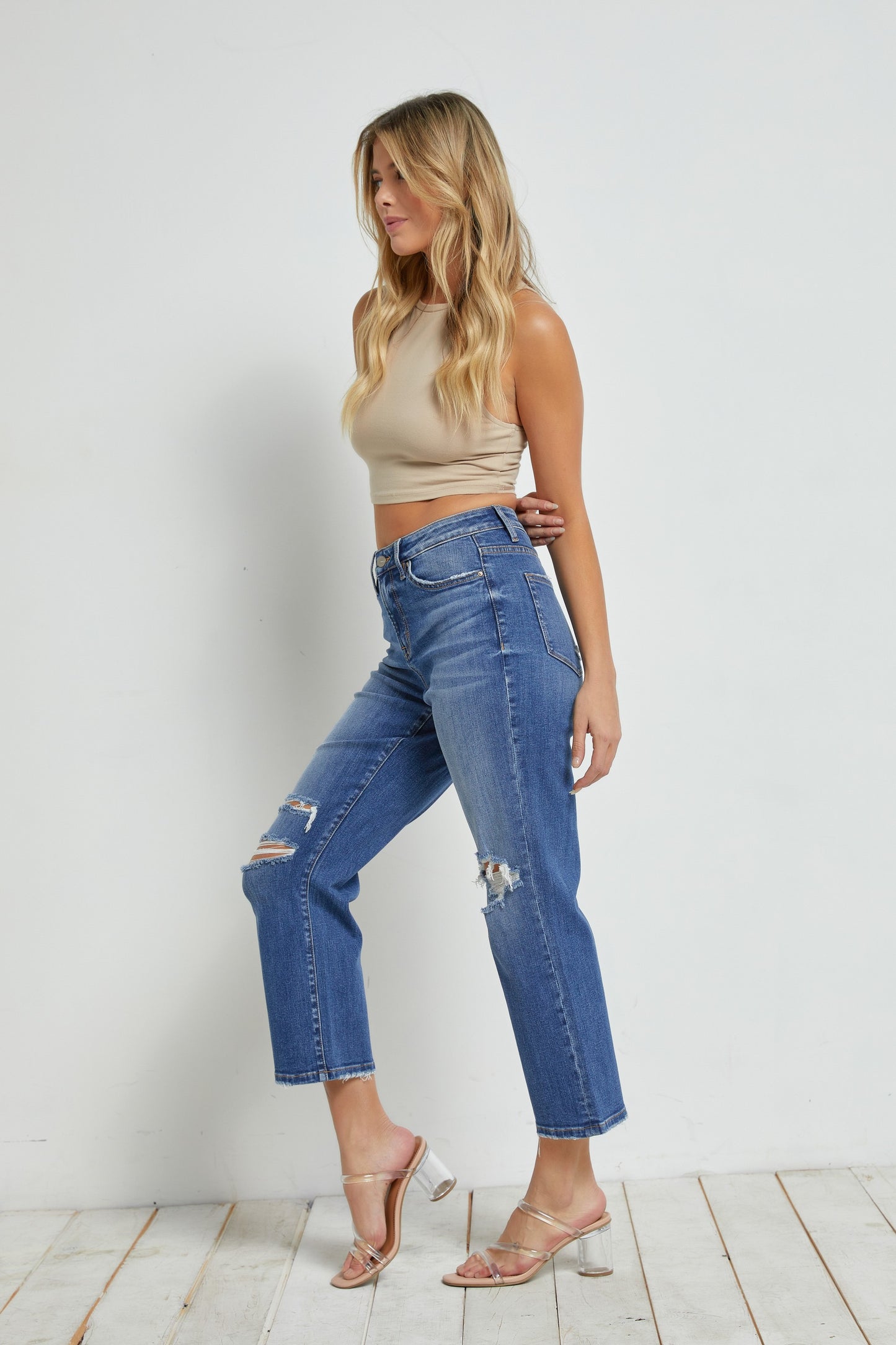 High Rise Dad Denim Jean - MIca - Final Sale