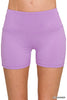 Brushed Microfiber Wide Waistband Biker Shorts | ZENANA DEAL