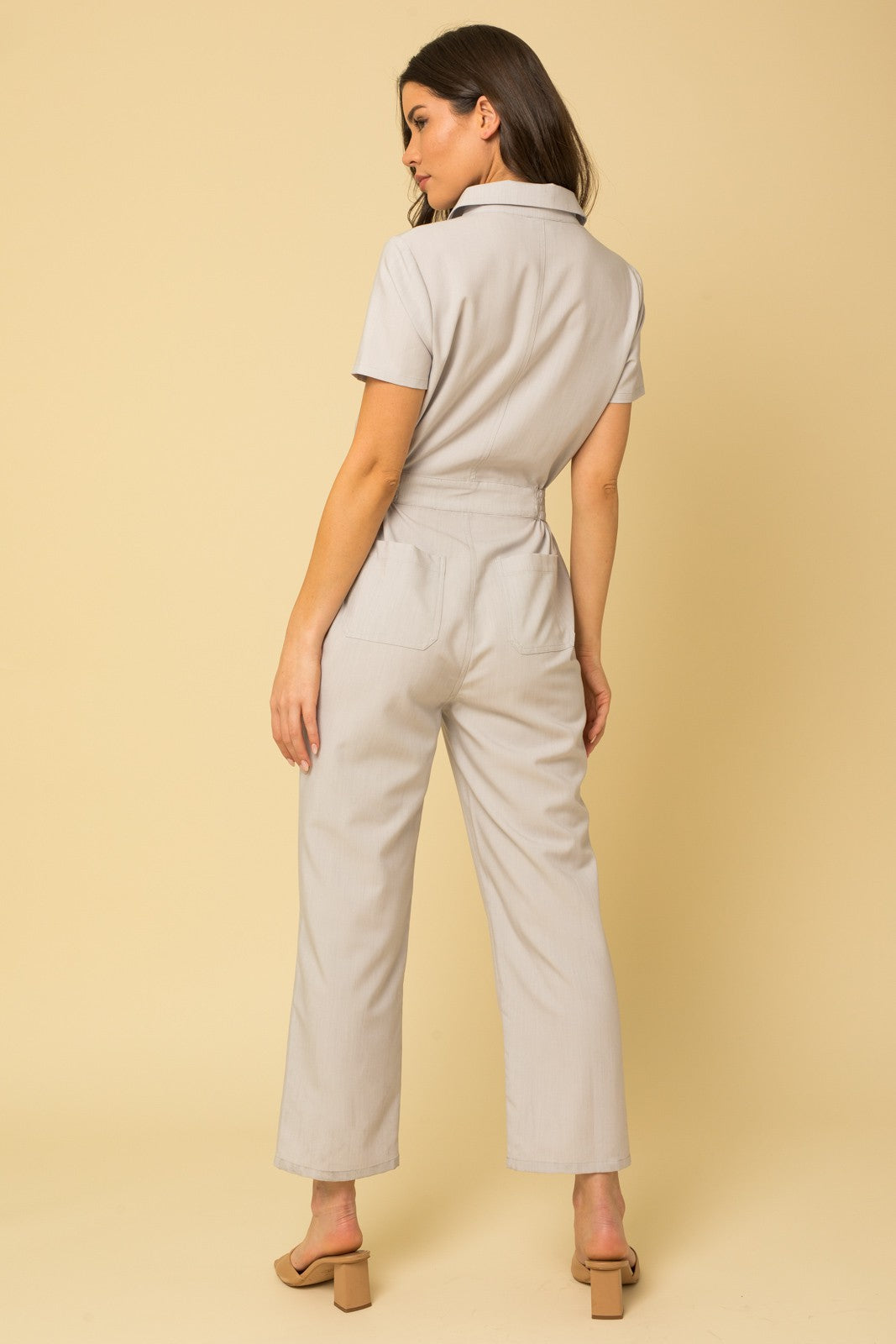 Light Grey Utility Jumpsuit | FINAL SALE