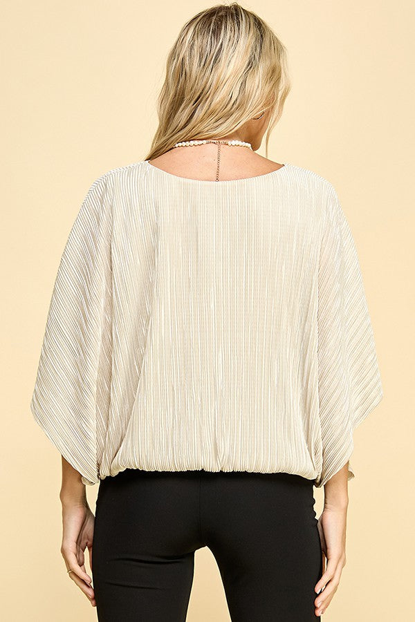 The Madelyn Pleated Bodre Blouse Top | FINAL SALE