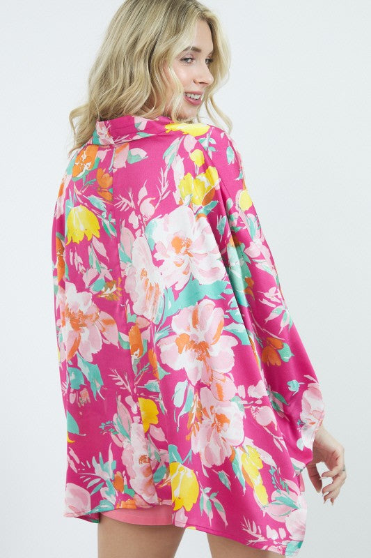 Fuchsia Surplice Kimono Blouse | FINAL SALE