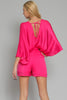 Fuchsia Kimono Sleeve Romper - Final Sale