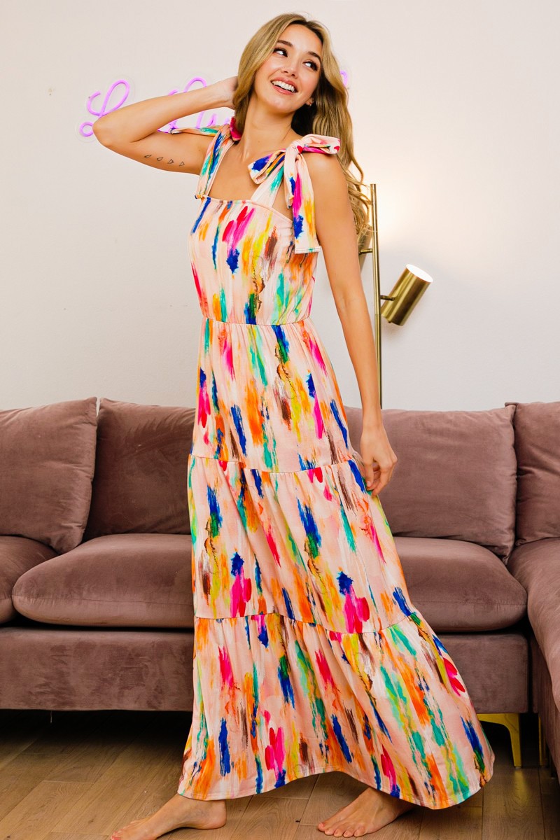 Painted in Tropical Colors Maxi Dress - Final Sale