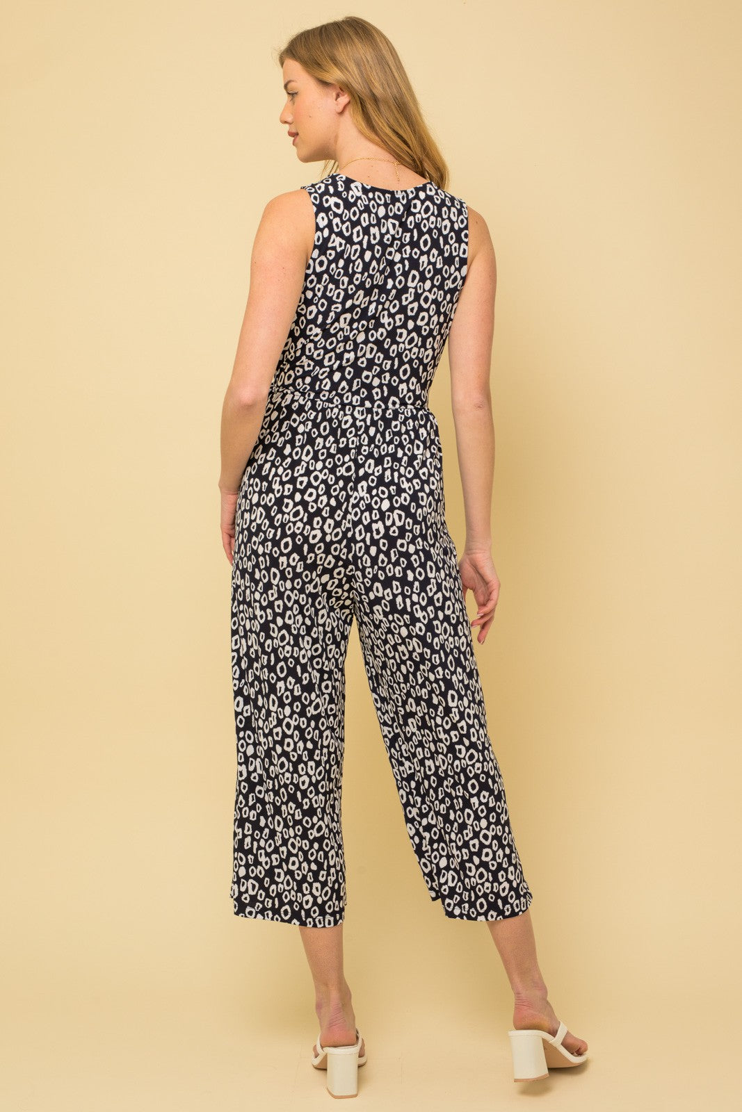 Get Wild Surplice Side Tie Cropped Jumpsuit