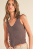 Seamless Reversible Stonewashed Ribbed Tank- Final Sale