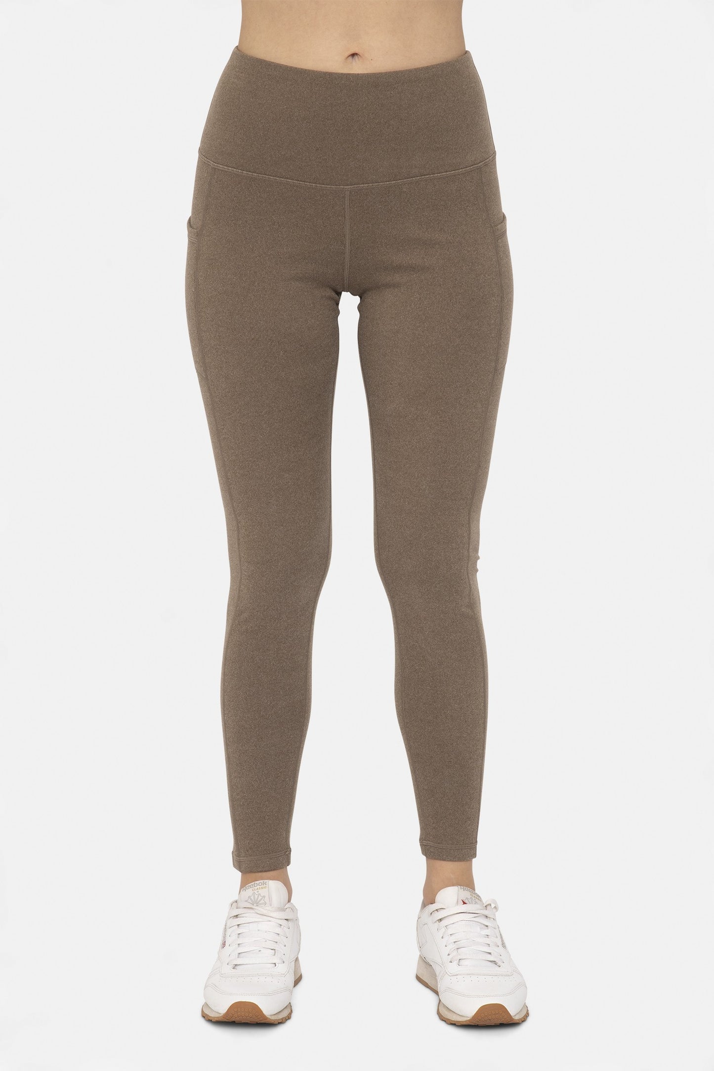 MONO B Micro-Ribbed Swoop Back High-Waisted Pocket Leggings