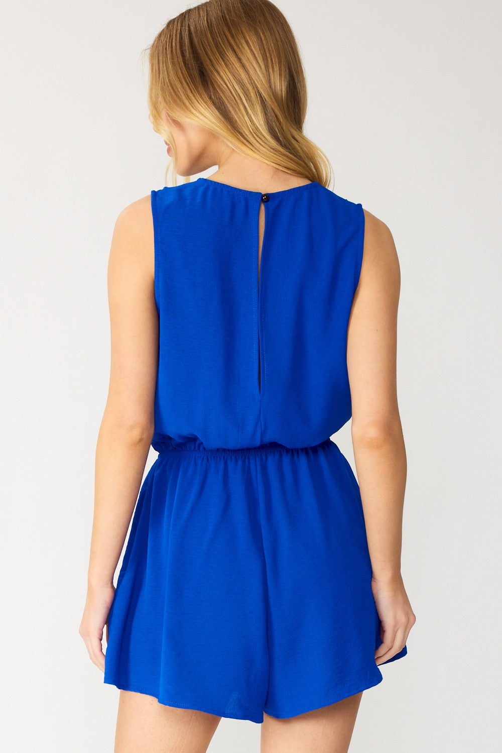 Royal Pleated Sleeveless Romper | FINAL SALE