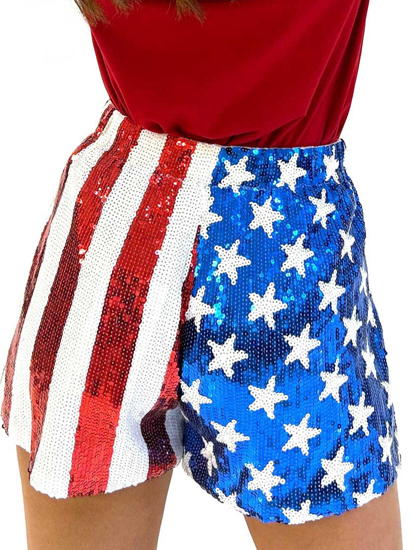 American Flag Sequin Short