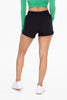 Lined Athleisure Shorts with Curved Hemline | Mono B