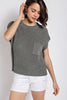 Lightweight Short Sleeve Summer Sweater - Greenish Grey | FINAL SALE