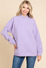 Lavender Textured Mock Neck Sweatshirt