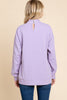 Lavender Textured Mock Neck Sweatshirt