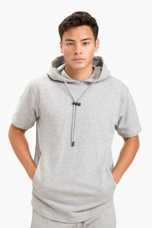 Men's Organic Cotton Curved Hem Hoodie Top | MONO B