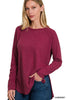 The Fall Favorite Melange Waffle Long Sleeve Top - Part 2 - Final Sale