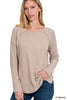 The Fall Favorite Melange Waffle Long Sleeve Top - Part 2 - Final Sale