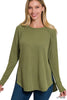 The Fall Favorite Melange Waffle Long Sleeve Top - Part 2 - Final Sale