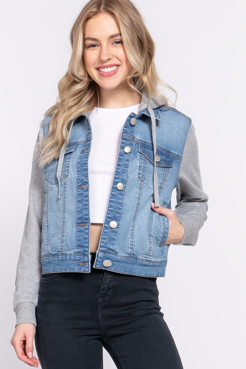 Rebel Remix Denim Hoodie Jacket