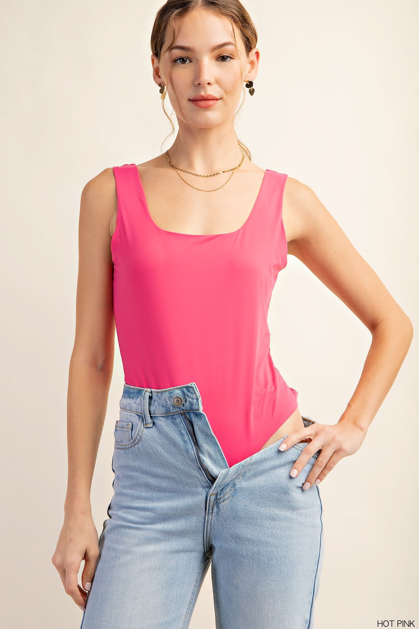 Summer is Around the Corner Square Neck Tank Bodysuit - Final Sale