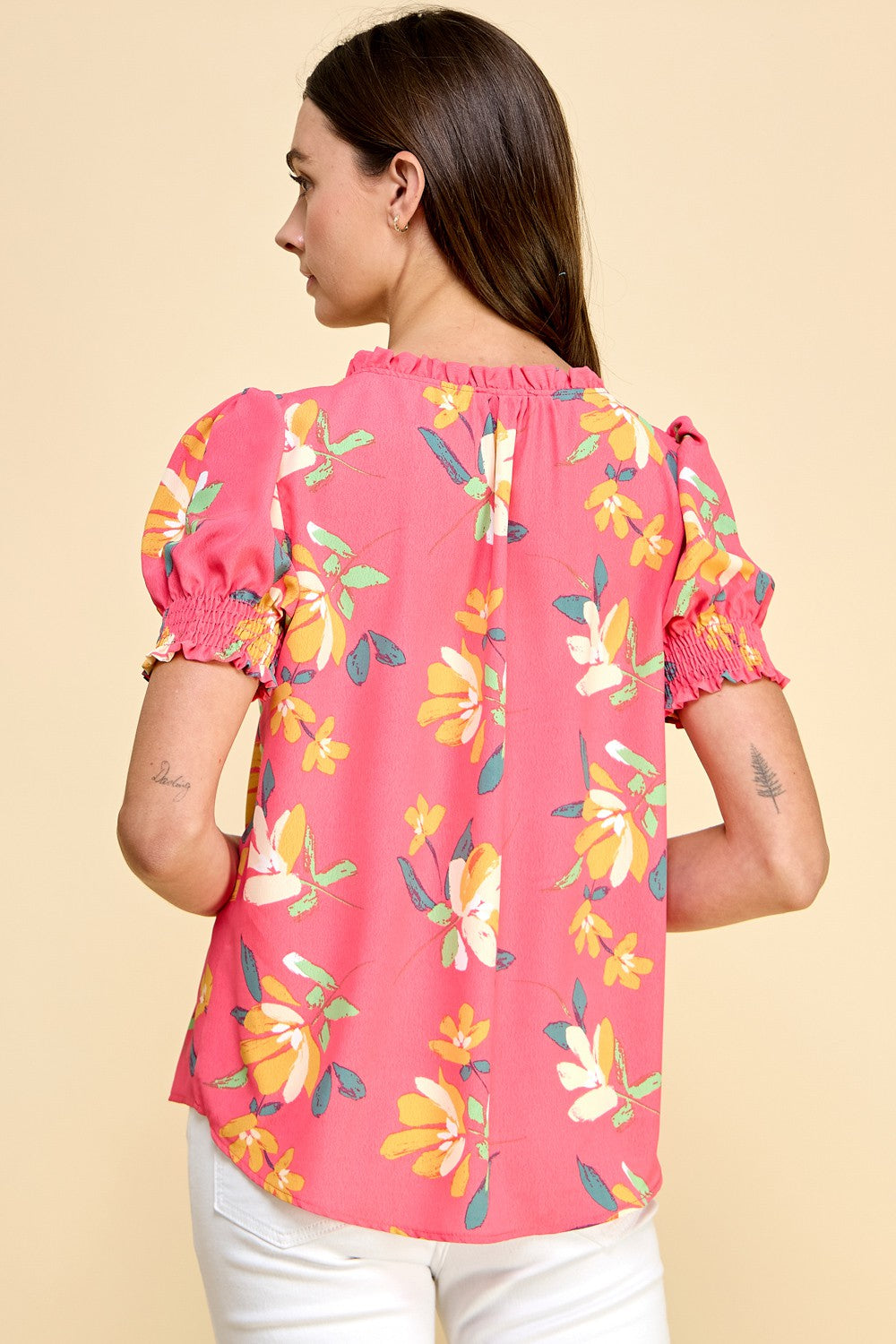 Simply Bloom Floral Top - Coral