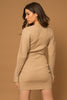 Taupe Cocoon Fitted Mini Dress - Final Sale