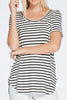 Striped Round Neck Short Sleeve Top