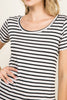 Striped Round Neck Short Sleeve Top