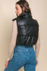 Faux Leather puffer West With Snap Button | LOVE TREE *LA LIVE PREORDER
