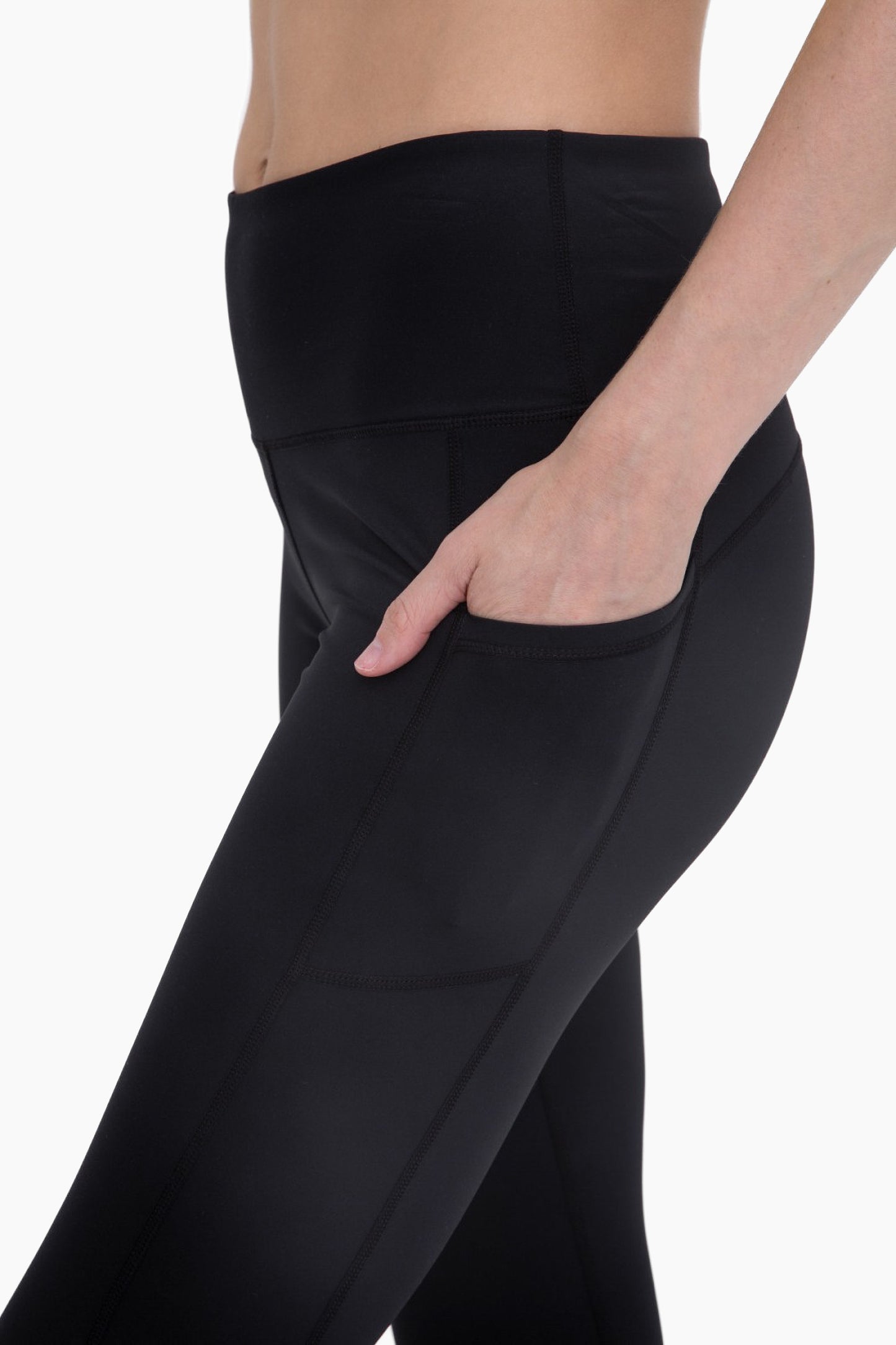 Black Brushed Interior High-Waisted Leggings | Mono B - Final Sale