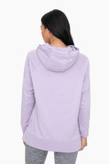 Lilac Pullover Hoodie with Side Zipper | MONO B - Final Sale