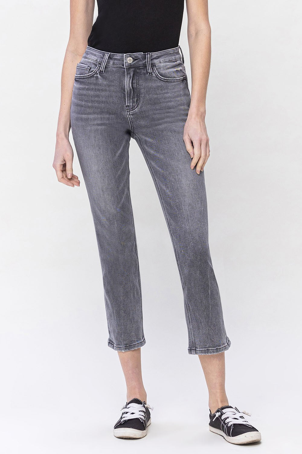 Lovervet | Awesome High Rise Crop Slim Straight Denim Jeans