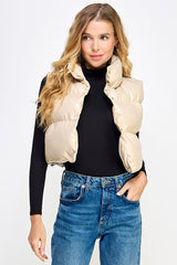 Get Ready for Maximum Impact Pleather Cropped Vest