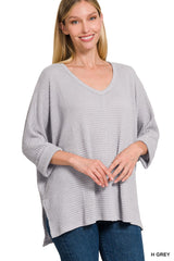 V-Neck Jacquard Sweater - Final Sale