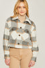 All That You Are  Plaid Button Up Jacket - Grey