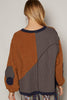 1/2 Zipper Contrast Fleece Sweater Top | POL