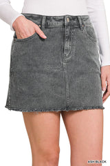 Skirt Flirt Acid Wash Denim Skirt | Zenana - Final Sale