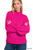 Balloon Sleeve Mock Neck Sweater