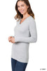 Brushed Microfiber V-Neck Long Sleeve Top - Part 2 - Final Sale