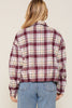 Hints of Fall Plaid Zip Up Jacket - Burgundy