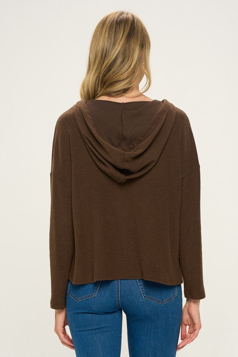 Warm and Fuzzy Brown Soft Knit Hoodie