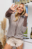 Striped Thermal Cuff Hoodie w/ Thumb Holes - Final Sale