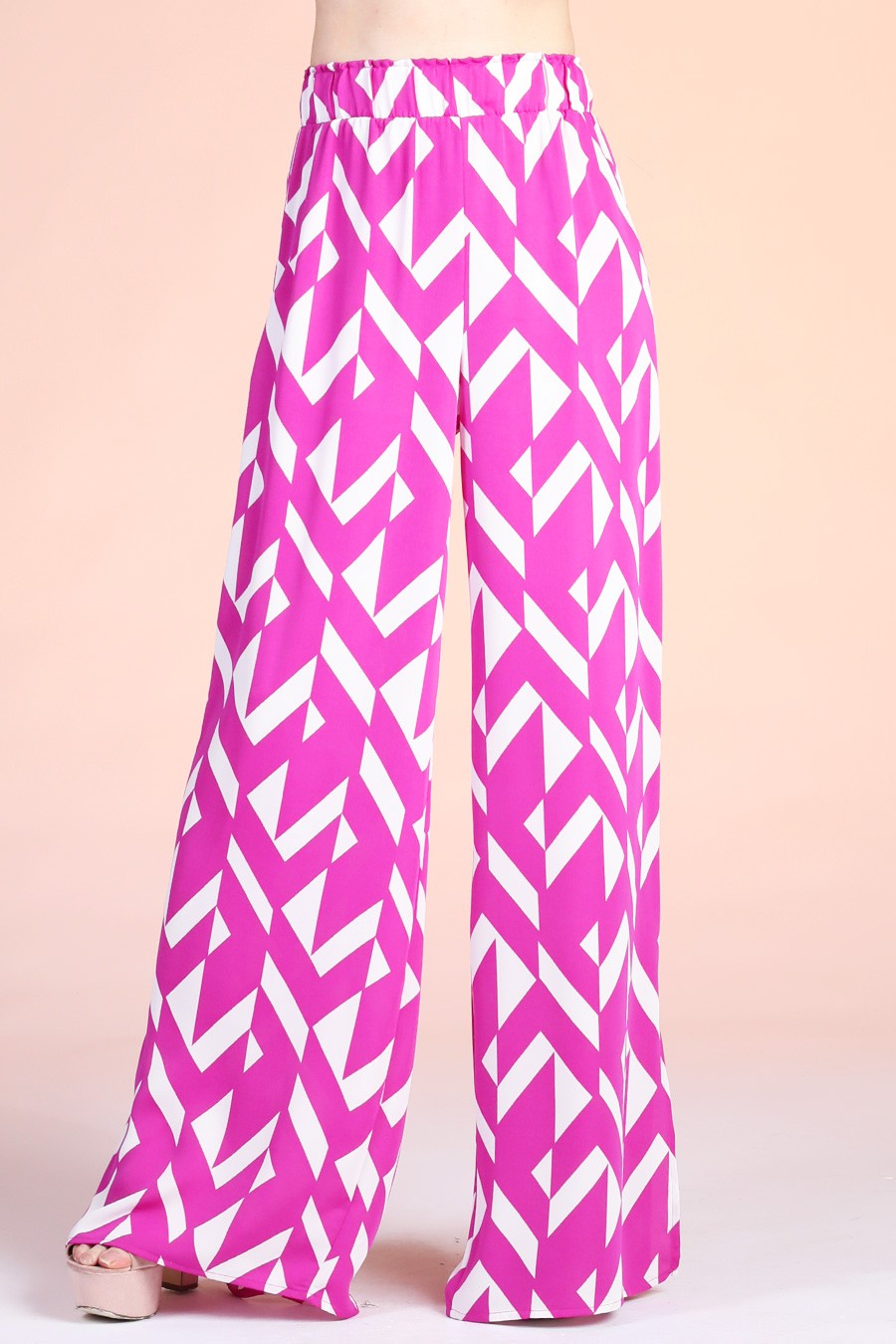 Nostalgeo Side Slit Wide Leg Pants - Orchid