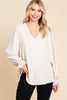 Solid Long Poet Sleeves Top