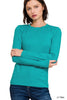 lt teal Brushed Microfiber Long Sleeve Top