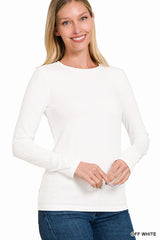 Brushed Microfiber Long Sleeve Top - Part 2 - Final Sale