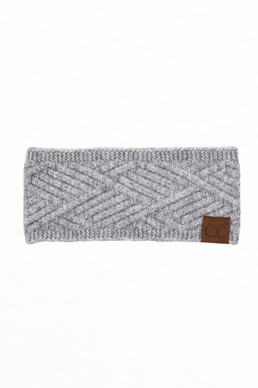 C.C. Light Grey Mix Diagonal Pattern Head Wrap - Final Sale