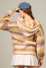 Mocha Multi-Color Hooded Knit Sweater Top - Final Sale