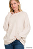 The Blair Brushed Melange Drop Shoulder Oversized Sweater | ZENANA