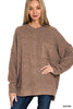 The Blair Brushed Melange Drop Shoulder Oversized Sweater | ZENANA